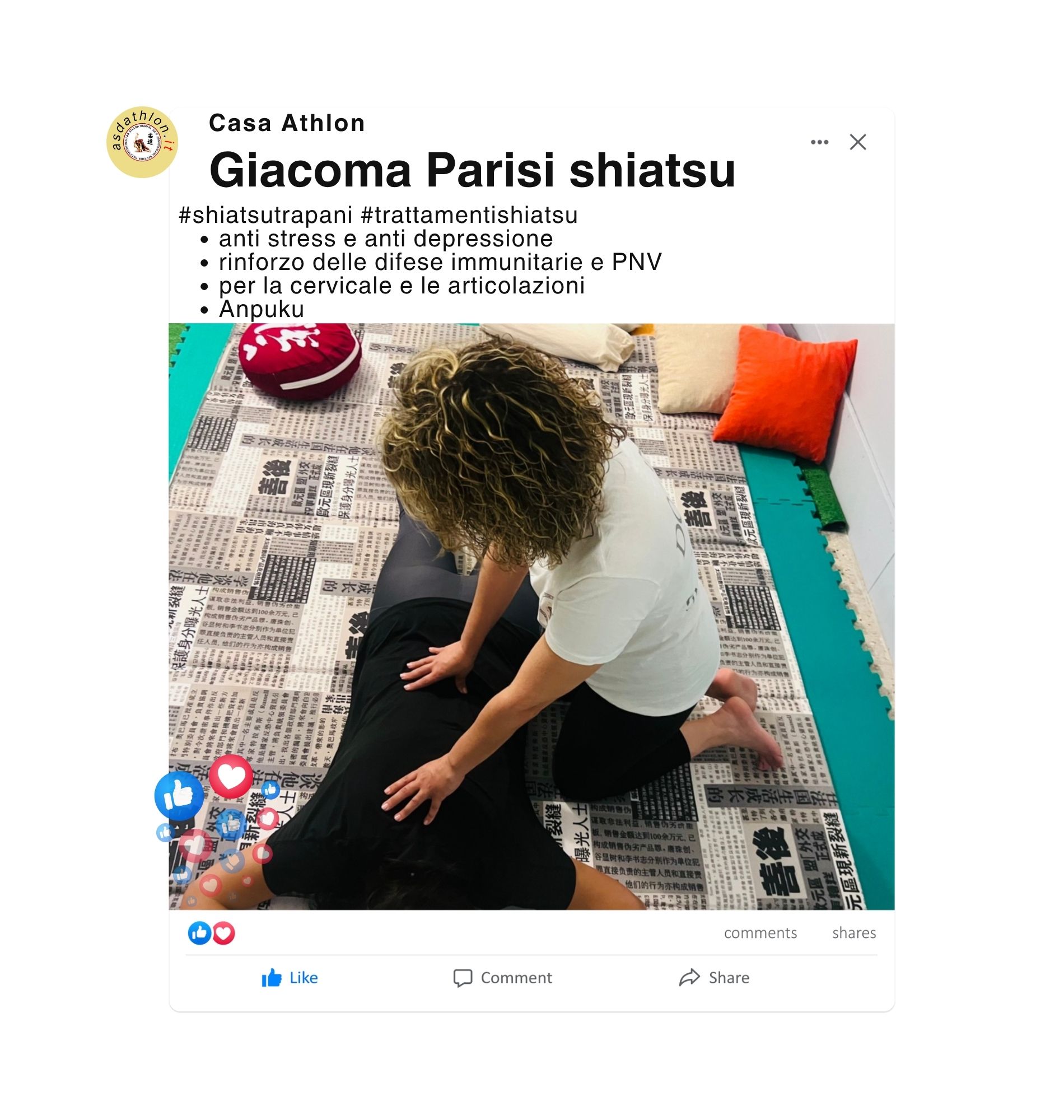 athlon.it La settimana dello shiatsu 2026 a Trapani con Giacoma Parisi a Casa Athlon offerta limitata porta un amico foto da condividere athlon.it La settimana dello shiatsu 2026 a Trapani con Giacoma Parisi a Casa Athlon offerta limitata porta un amico foto da condividere